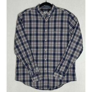 Lacoste Mens Size 44 Multicolor Plaid Button Down Shirt Preppy Money Golf EUC